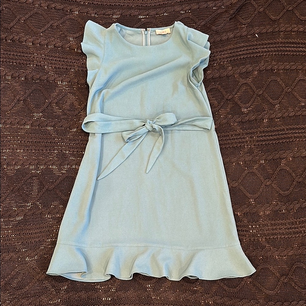 Turquoise Dress with Ruffle Sleeves turquoise